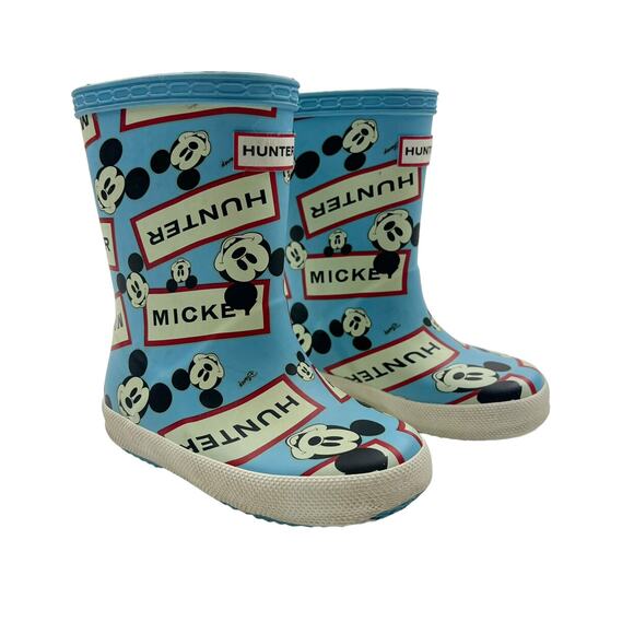 Hunter x Disney Blue Mickey Mouse Rain Boots - Picture 1 of 11